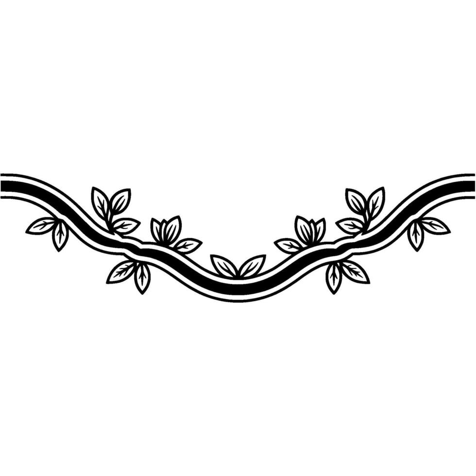 Elegant Floral Vine Border with Pink Flowers on White Backdrop vector