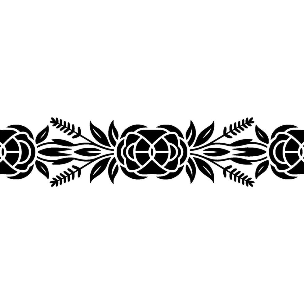 Elegant Black Floral Border , , Minimalist vector
