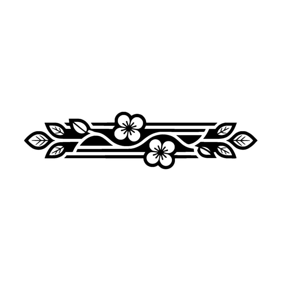 Black White Floral Border , Modern Minimalism, Decorative Element vector