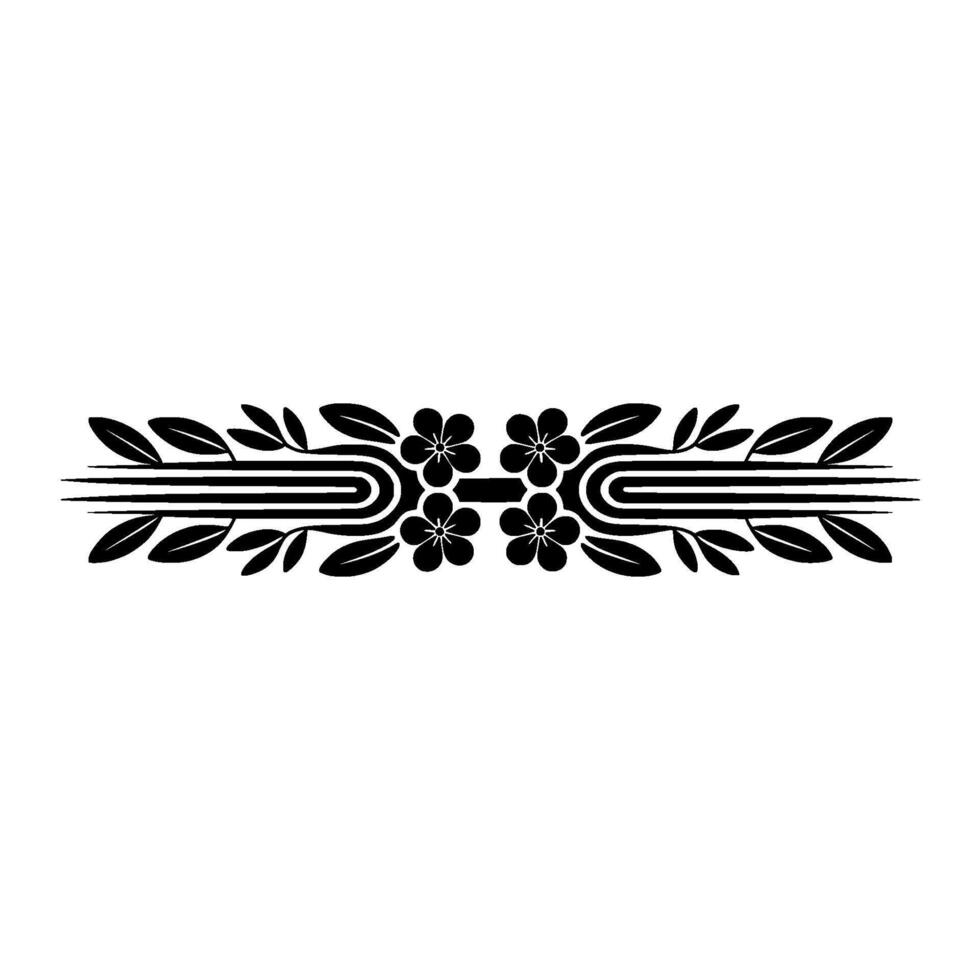 Elegant Floral- Border in Black and White, Decorative Element vector