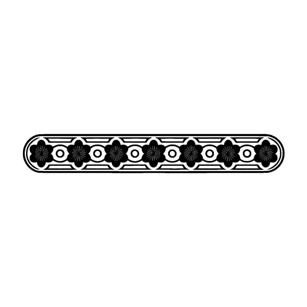 Minimalist Black Floral Border on, White Background vector