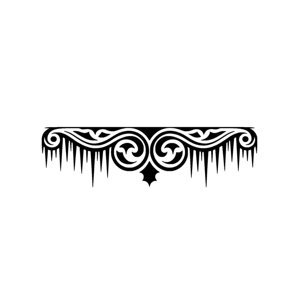 Decorative Black Winter Border with Icicles Swirls vector
