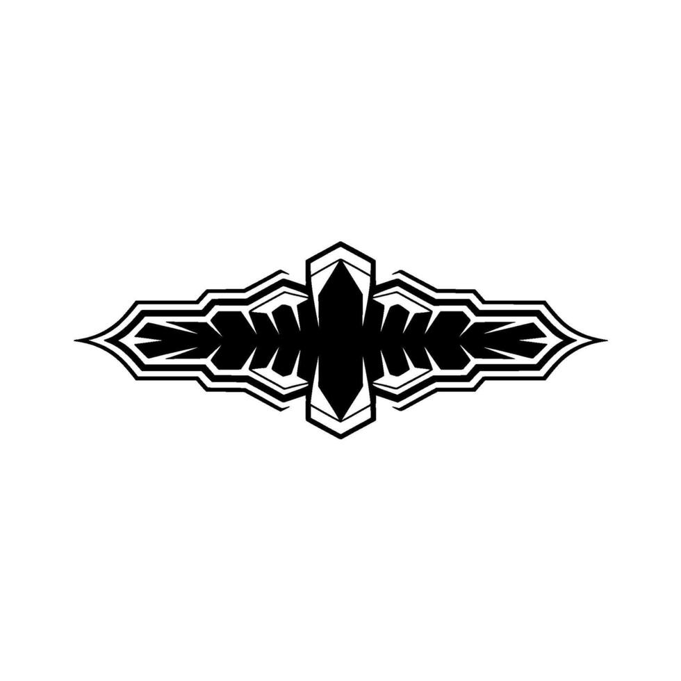 Geometric Abstract Black Ornament, Minimalist Element on White vector