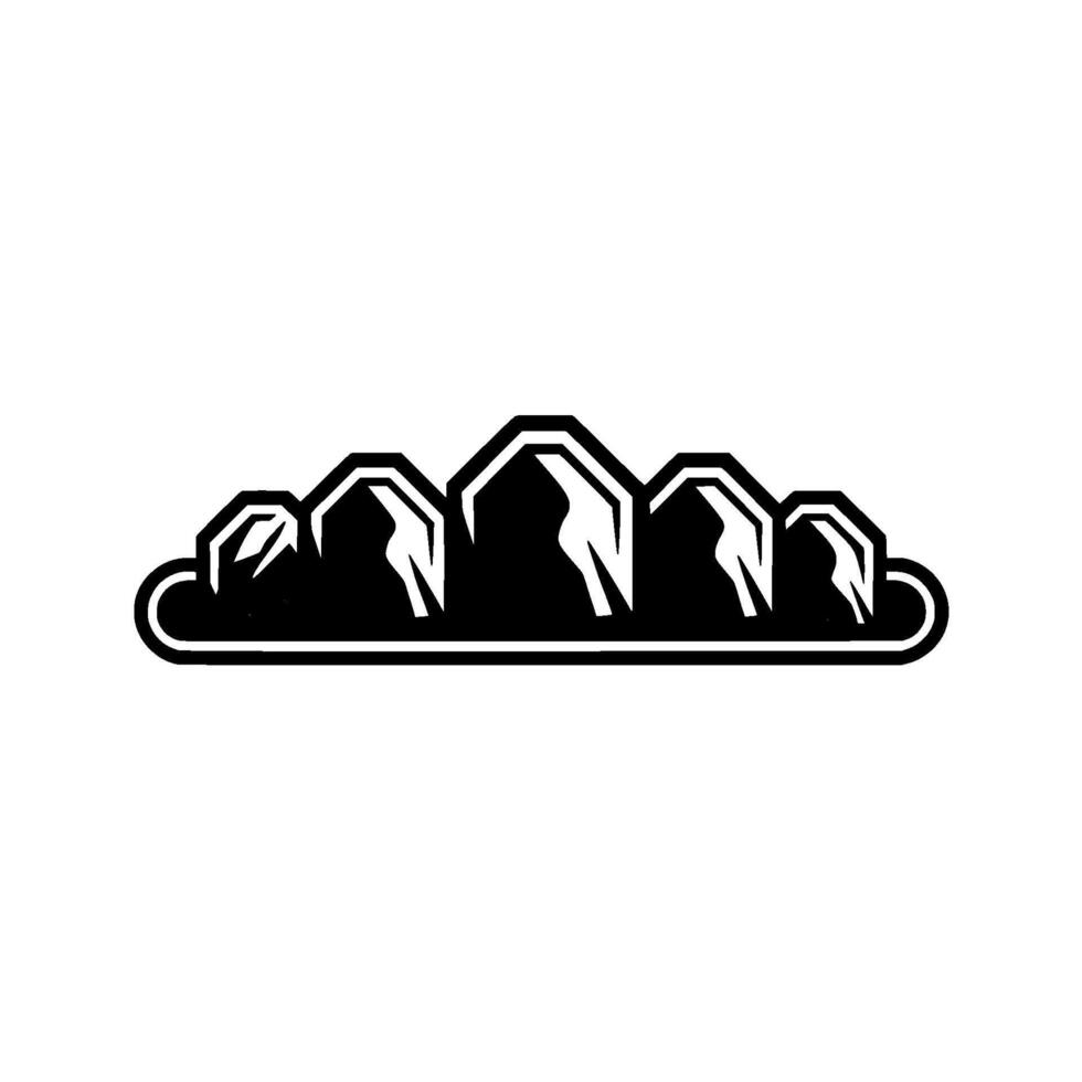 Mountain Range Geometric Black White Badge vector