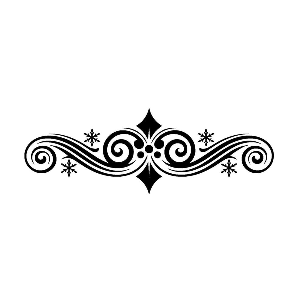 Elegant Black Scroll Ornament, on White Background vector