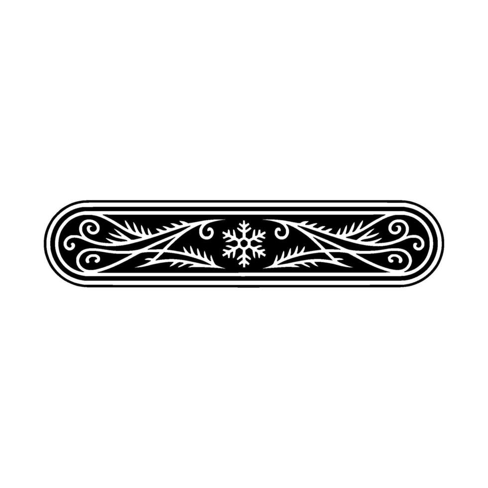 Elegant Black and White Snowflake Border , Illustration vector