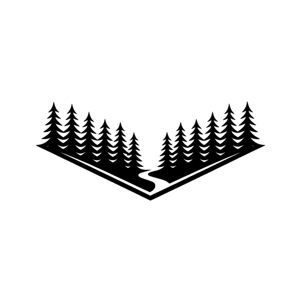 Geometric Forest Black and White for Nature, Travel, and Branding vector