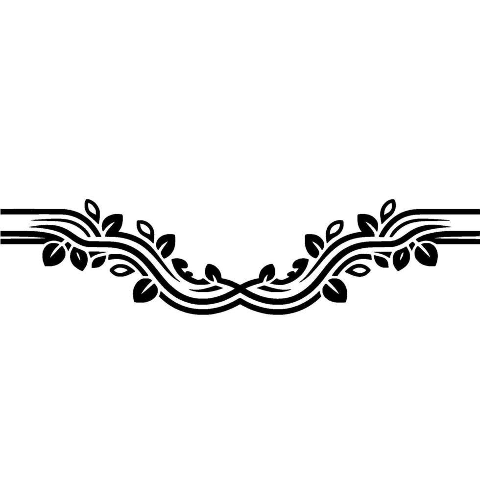 Minimalist Floral Divider Elegant Vine Motif on Light Backdrop vector