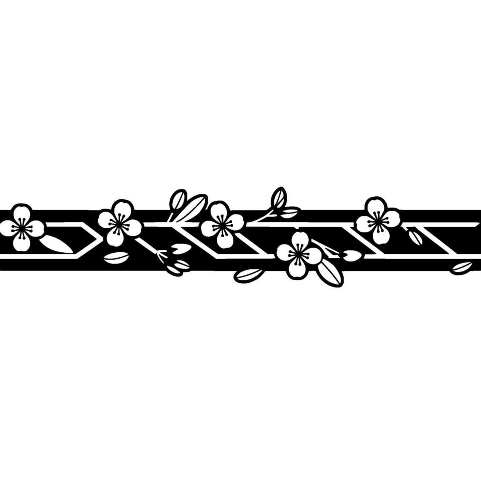 Sakura Blossom Border, Floral , Minimalist Aesthetic vector