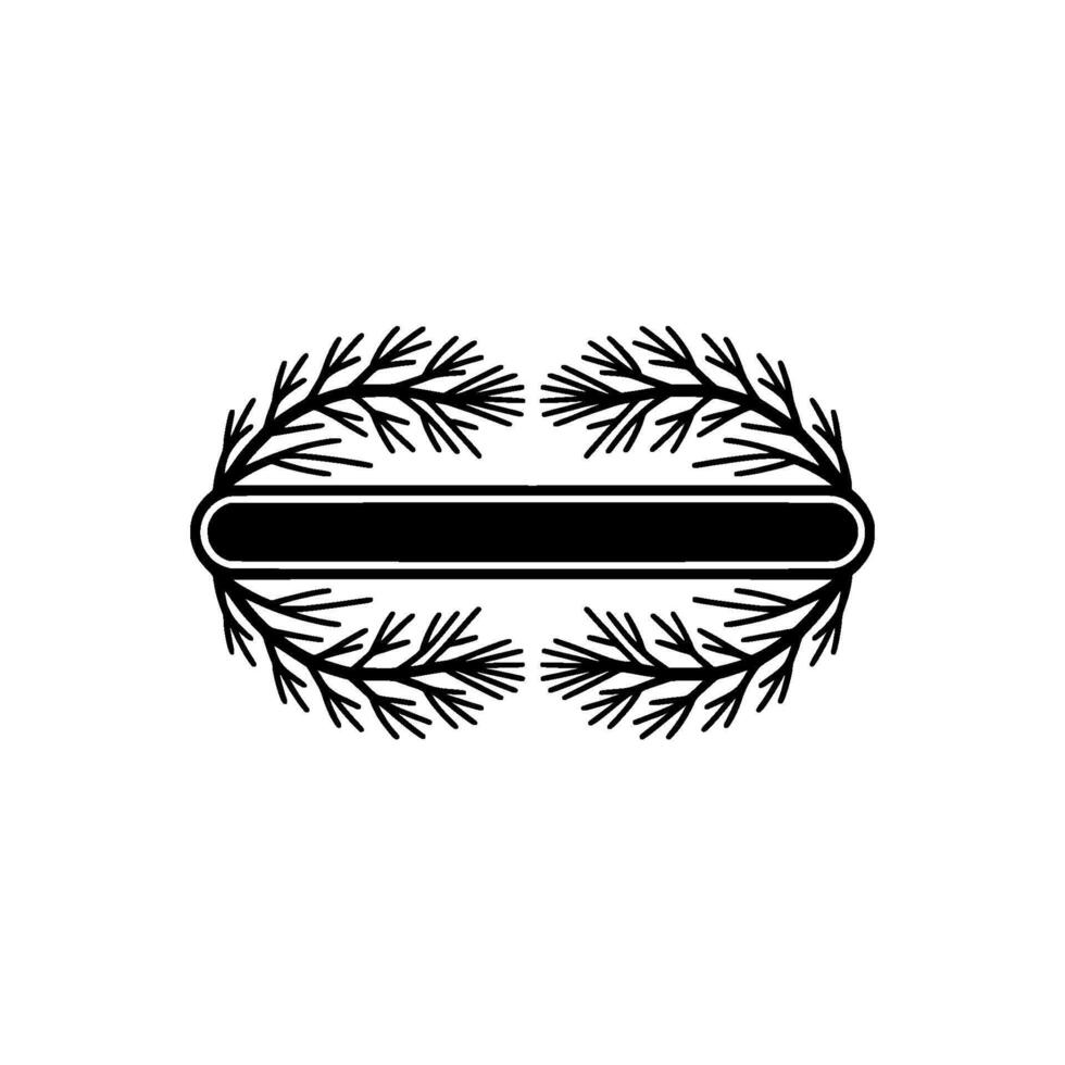 Minimalist Botanical Emblem Branch Frame for Text, Monochromatic vector