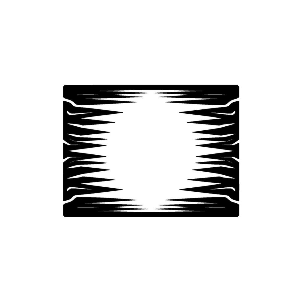 Abstract Geometric Frame with Rough Edges, Black and White vector