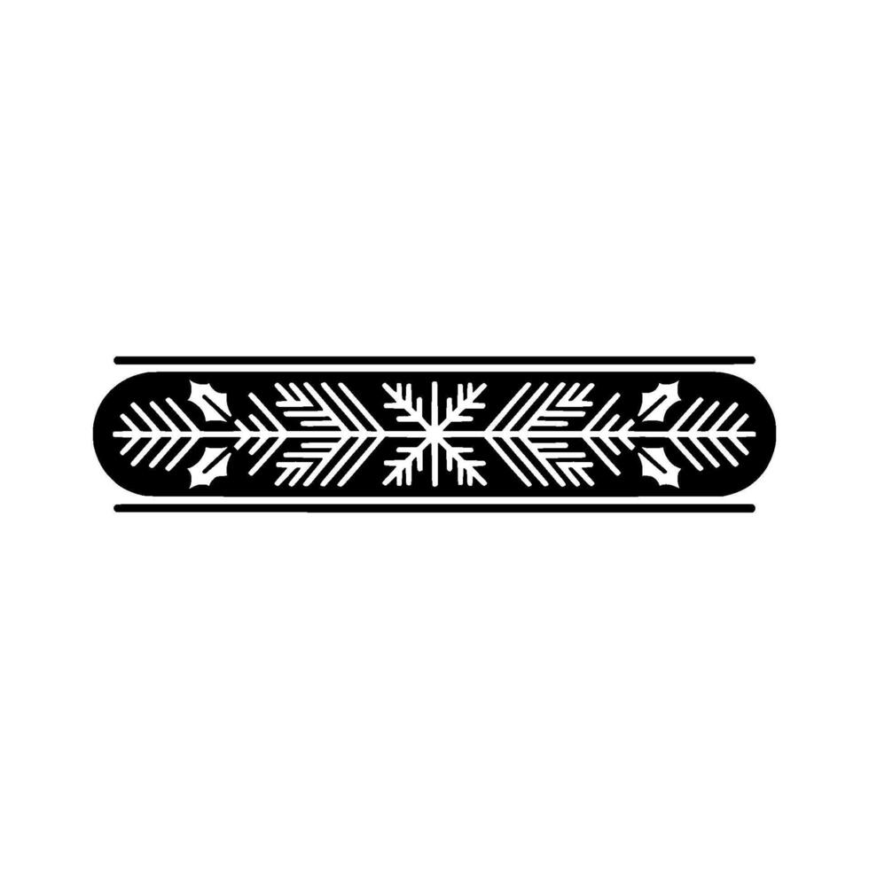 Minimalist Snowflake Ornament Element, Black White vector