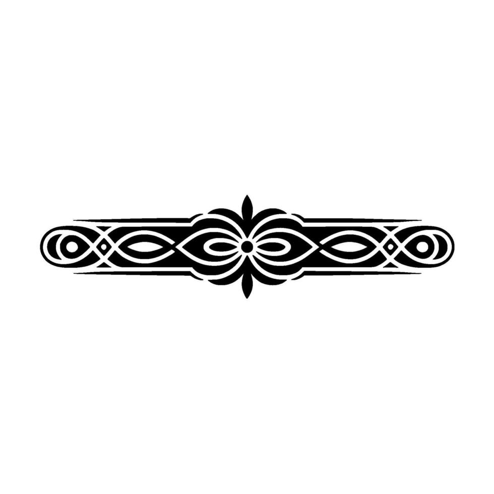 Black and White Ornamental Scroll Element on White vector
