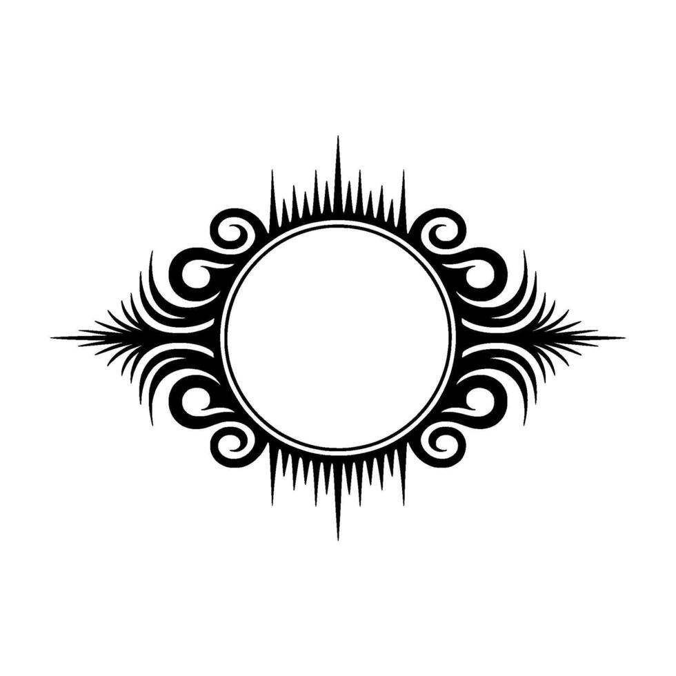 Ornamental Black and White Circle Frame , Elegant vector