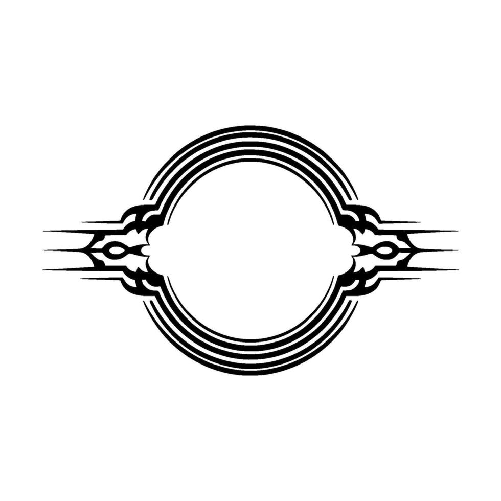 Abstract Tribal Circle Frame, Black and White, Decorative Element vector