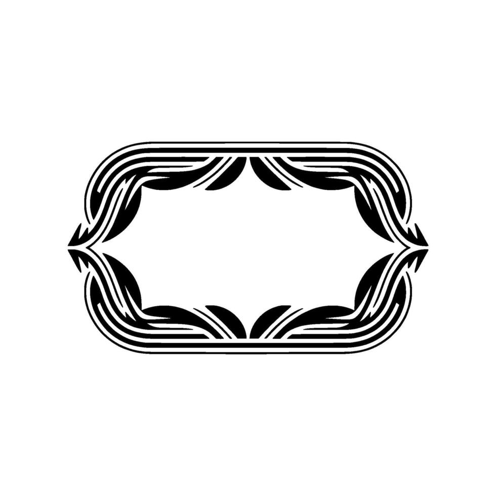 Abstract Ornate Frame Black and White Decorative vector