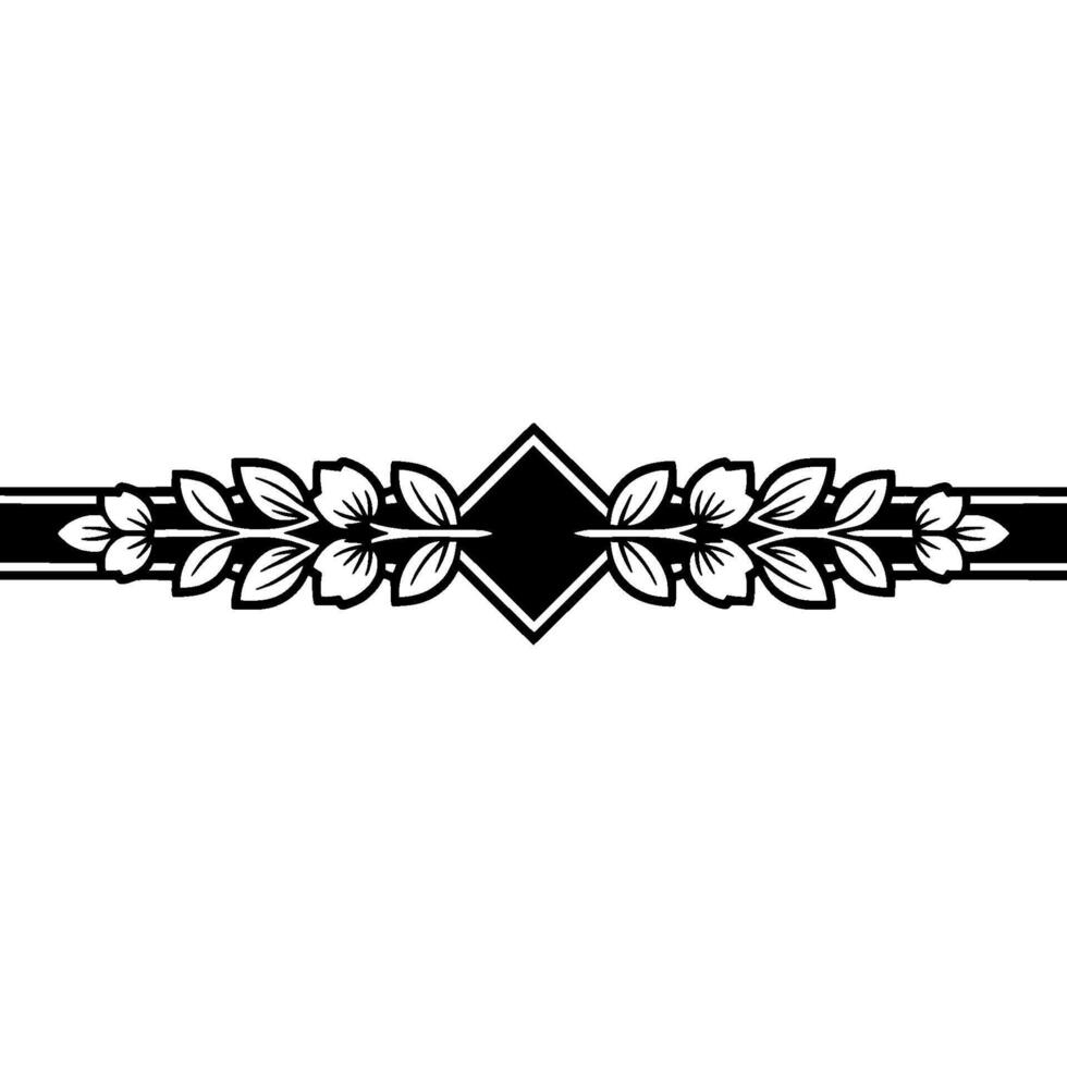 Elegant Floral Border in Minimalist Black and White Style vector