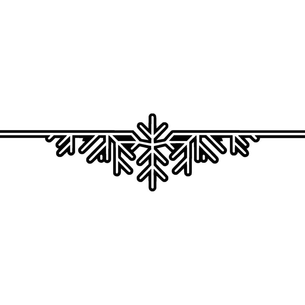 Minimalist Snowflake Divider Geometric Winter vector