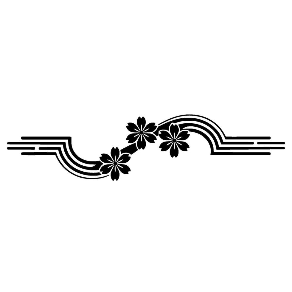 Floral Silhouette Border , Black and White, Minimalist, Elegant vector