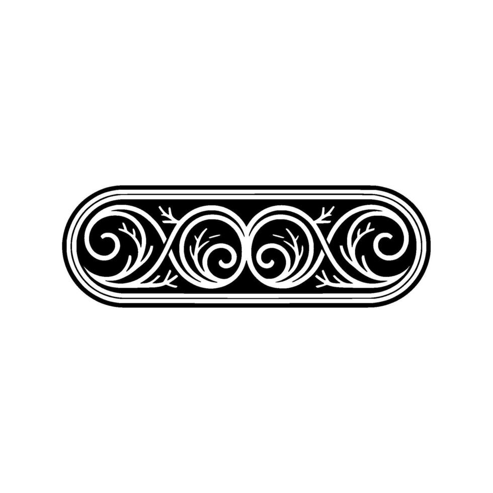 Elegant Black and White Ornamental Border, Celtic Style, Minimalist vector