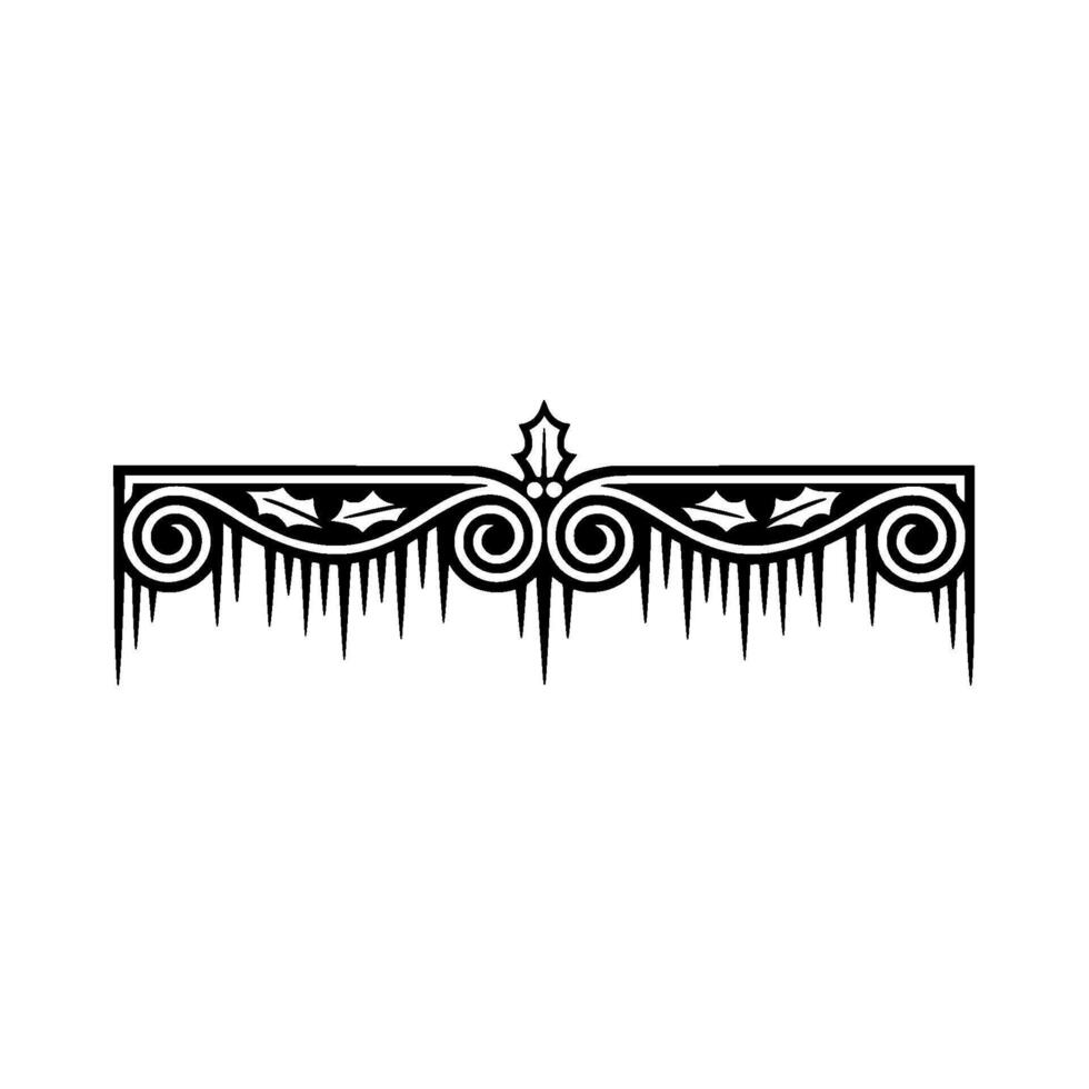 Winter Festive Border Black and White Christmas Decoration vector