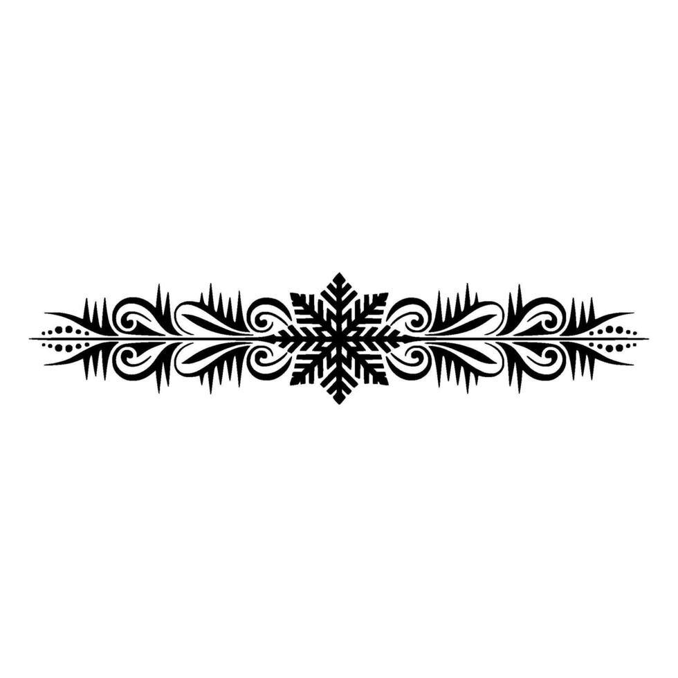 Elegant Snowflake Border , Black and White, Winter Theme vector