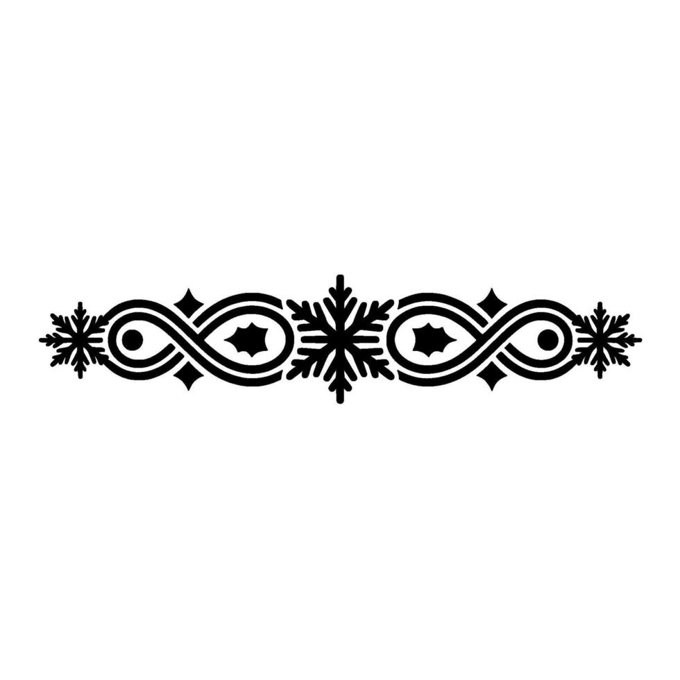 Winter Ornament Black Snowflake Border on White vector