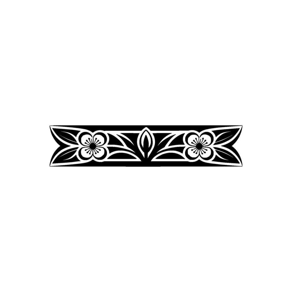 Elegant Floral Border in Black White, Art Deco Inspired vector