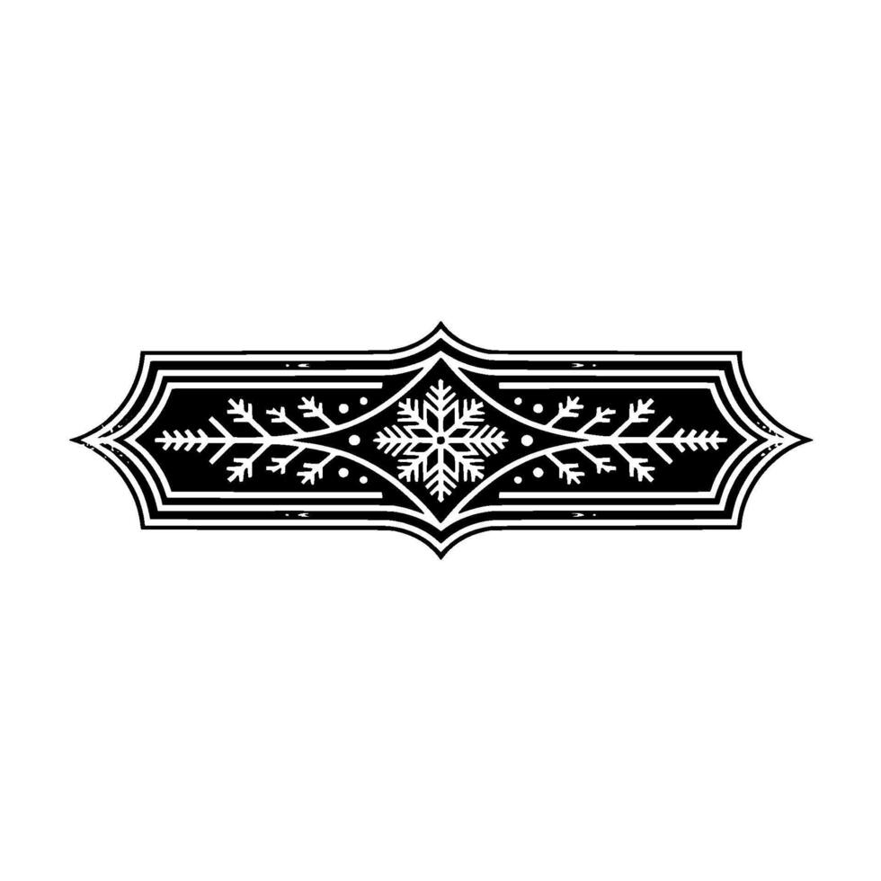 Elegant Black White Winter Snowflake Ornament vector