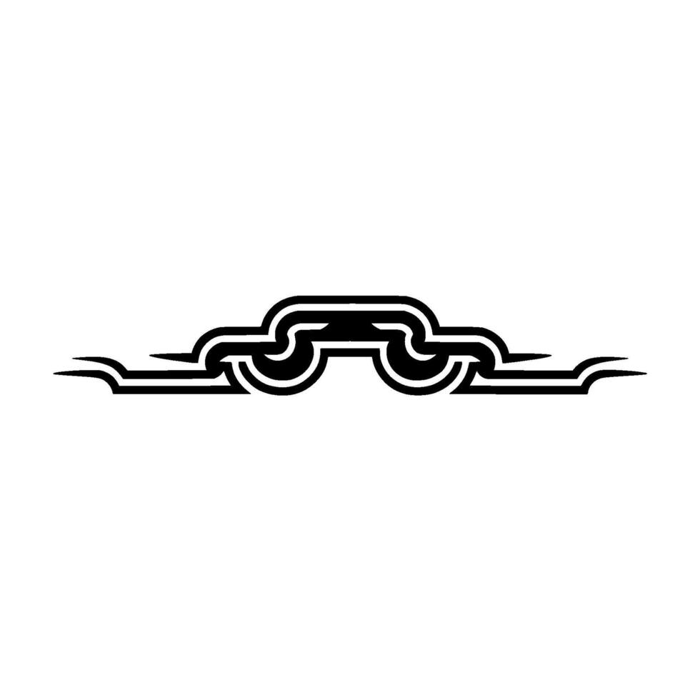 Minimalist Ornamental Element, Black White Illustration vector