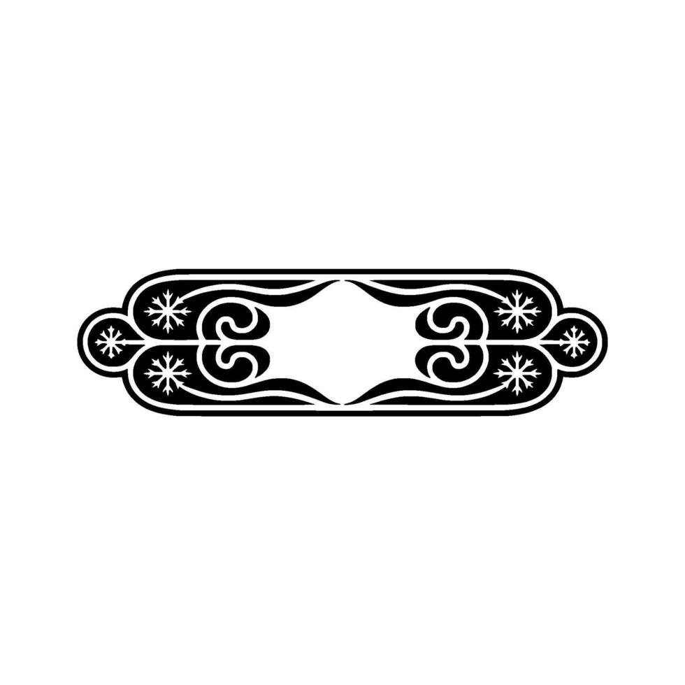 Ornate Black and White Decorative Border, Winter Theme vector