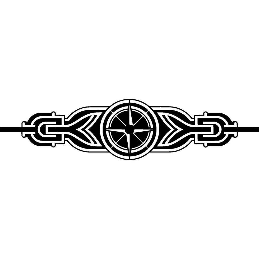 Monochromatic Compass Ornament, Decorative Element vector