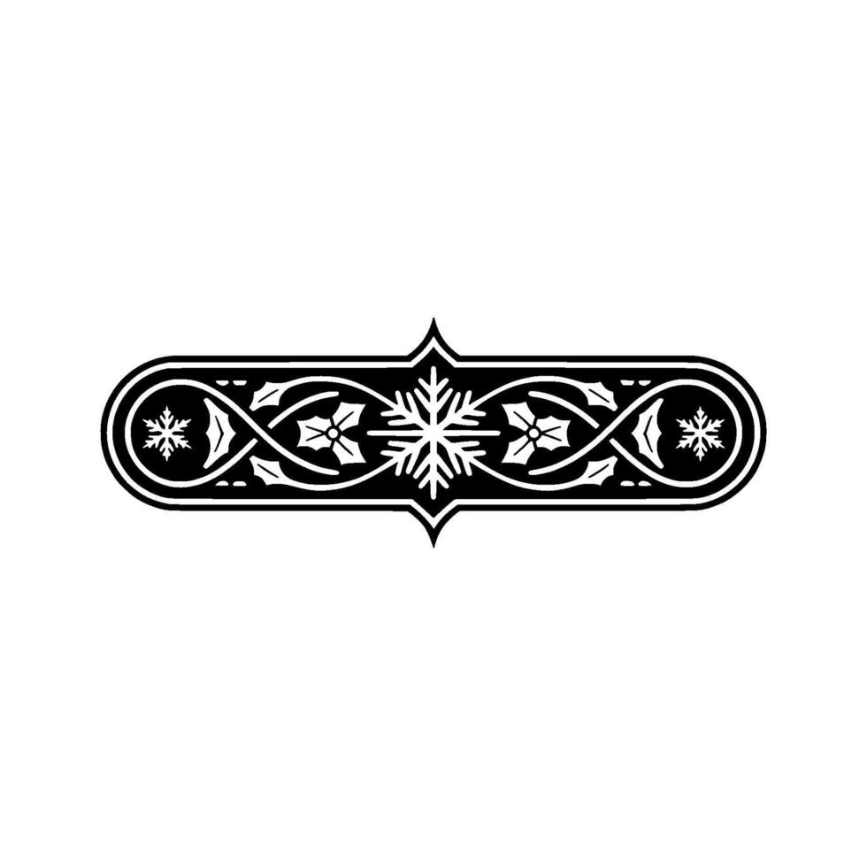 Black White Festive Snowflake Border, Ornament vector