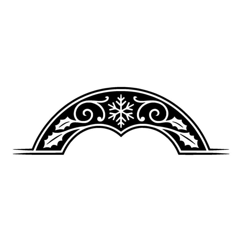 Festive Arch Black White Christmas Ornament vector