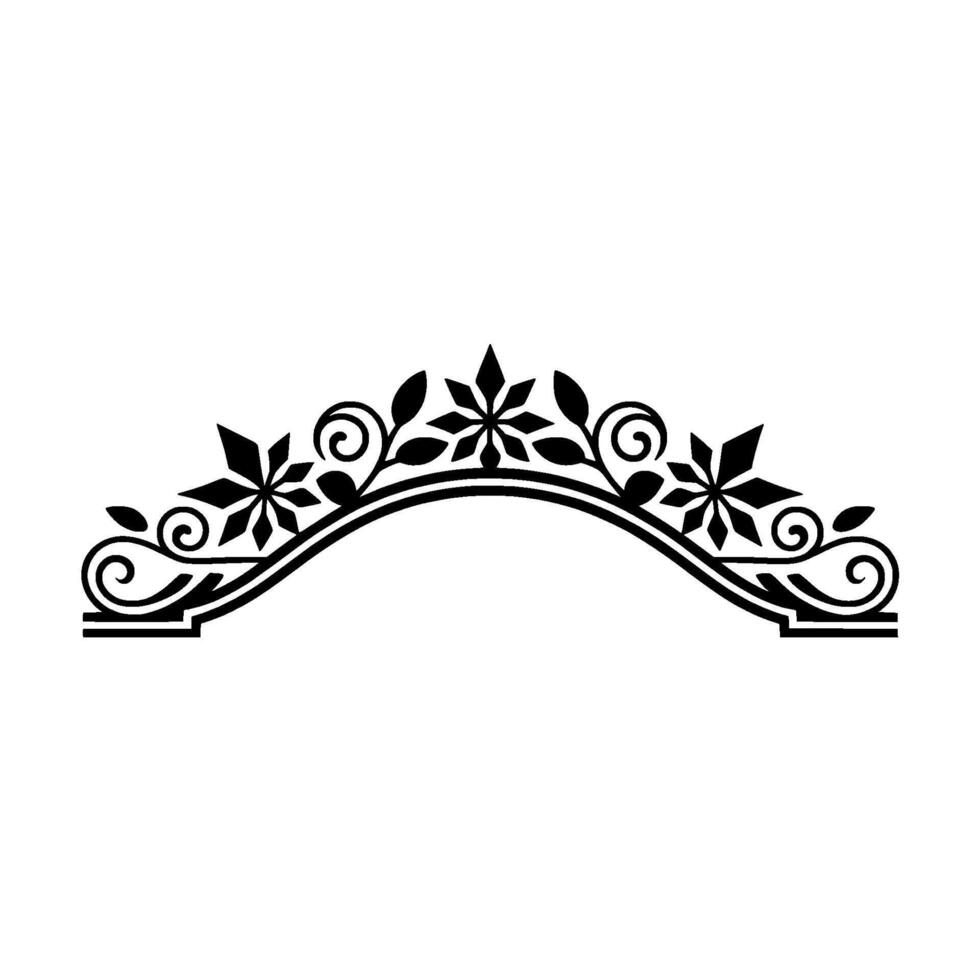 Elegant Floral Archway , Black and White Decorative vector