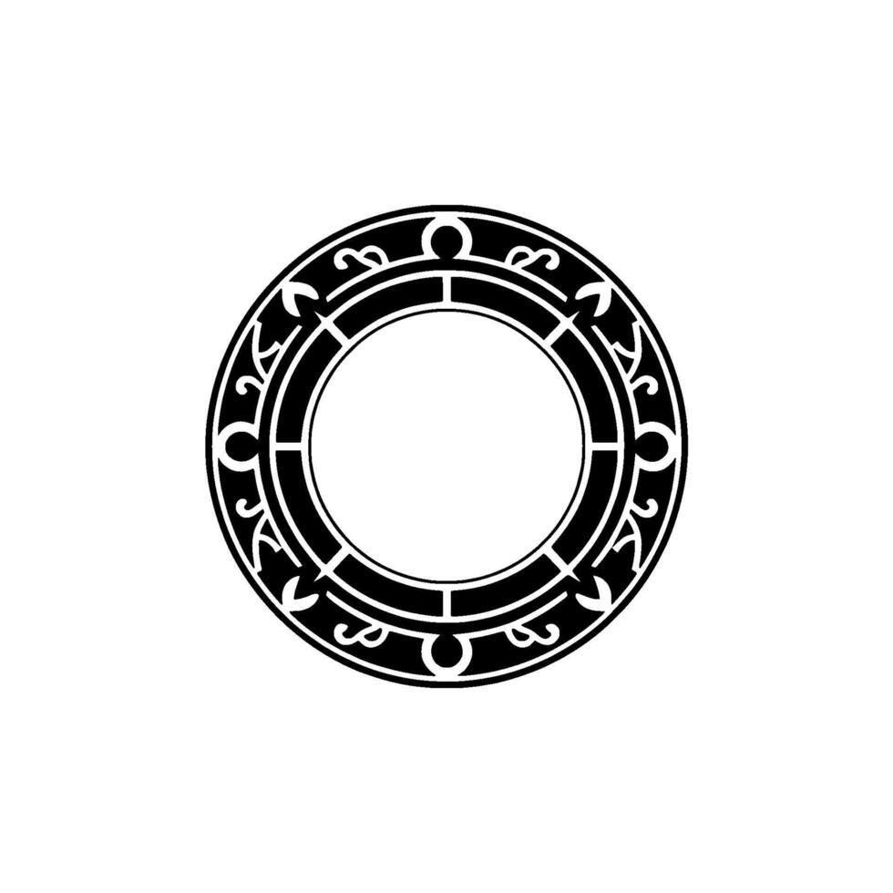 Decorative Black and White Circular Element, Minimalist Style vector