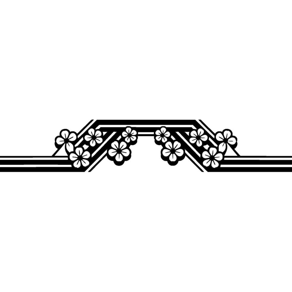 Modern Floral Border , Minimalist Sakura, Clean Aesthetic vector