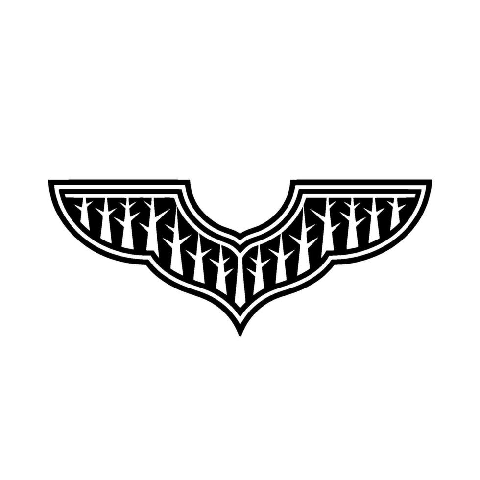 Abstract Forest Wing Shape, Geometric, Black White vector
