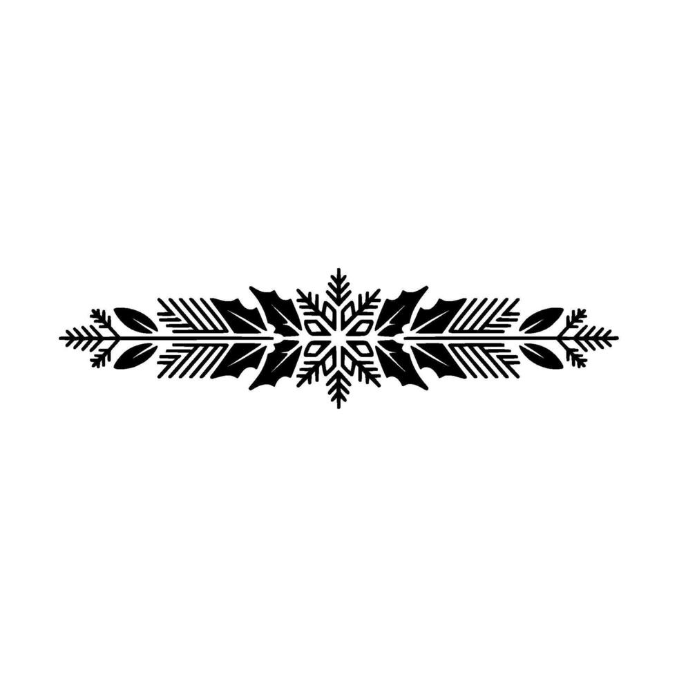 Festive Black White Winter Border Ornament vector