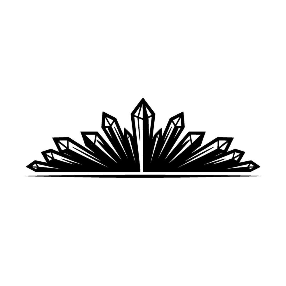 Crystal Formation Black and White Geometric vector