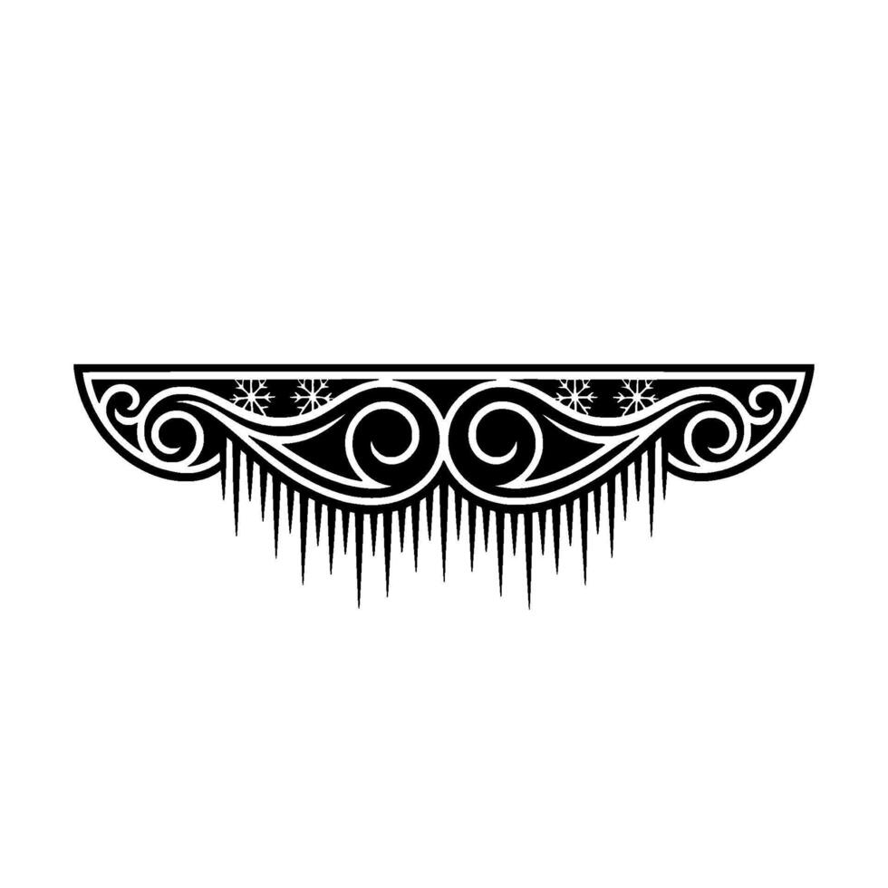 Ornate Winter Border Snowflake Icicle Elements vector