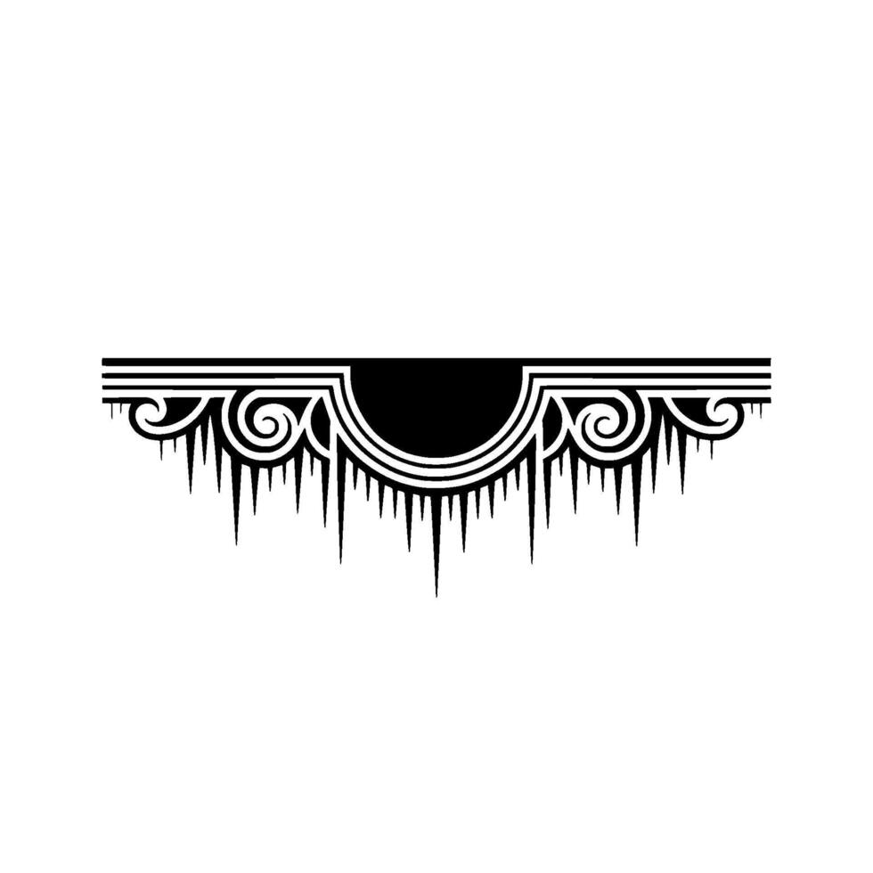 Art Deco Scrollwork Ornament with Icicles on White vector