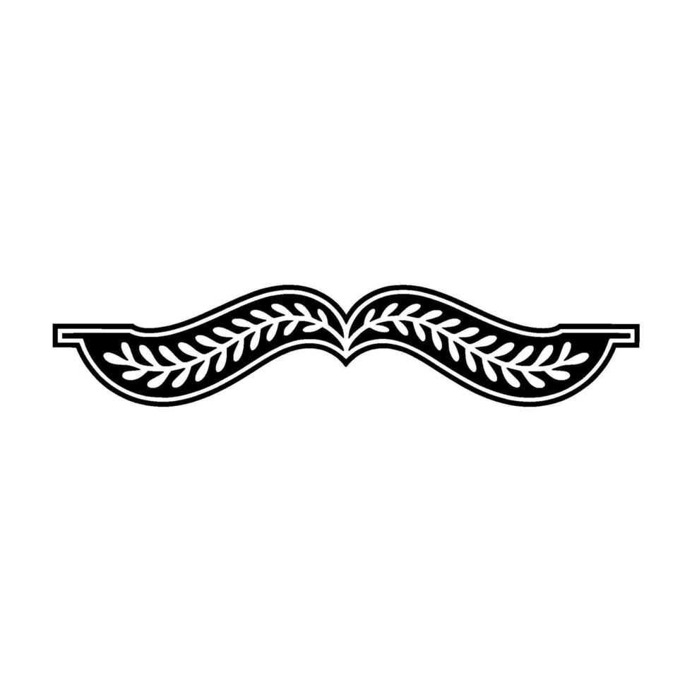 Elegant Black and White Decorative Laurel Element on White vector