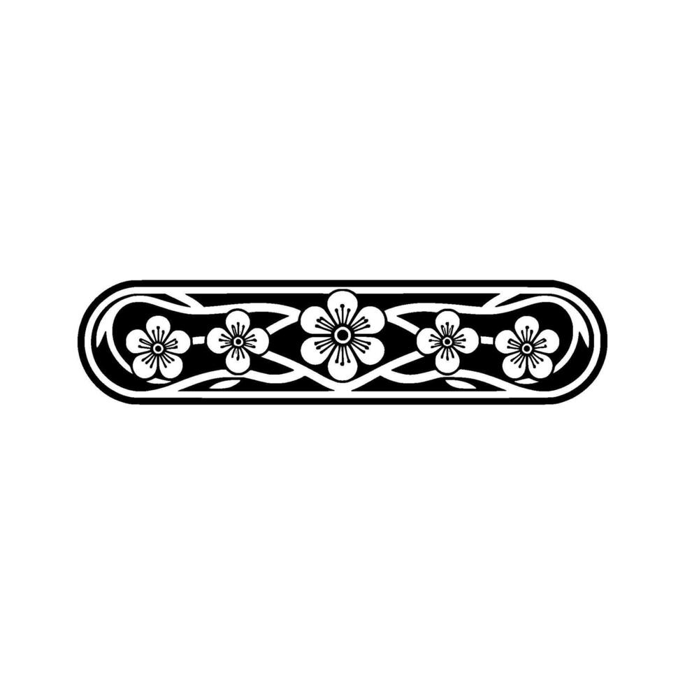 Ornamental Floral Border - Black and White, Elegant Element vector