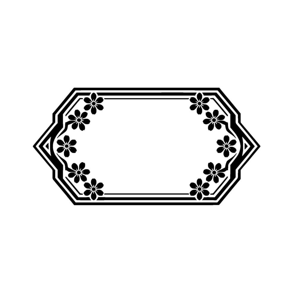 Elegant Floral Frame in Black and White Blank Space for Text, Decor vector