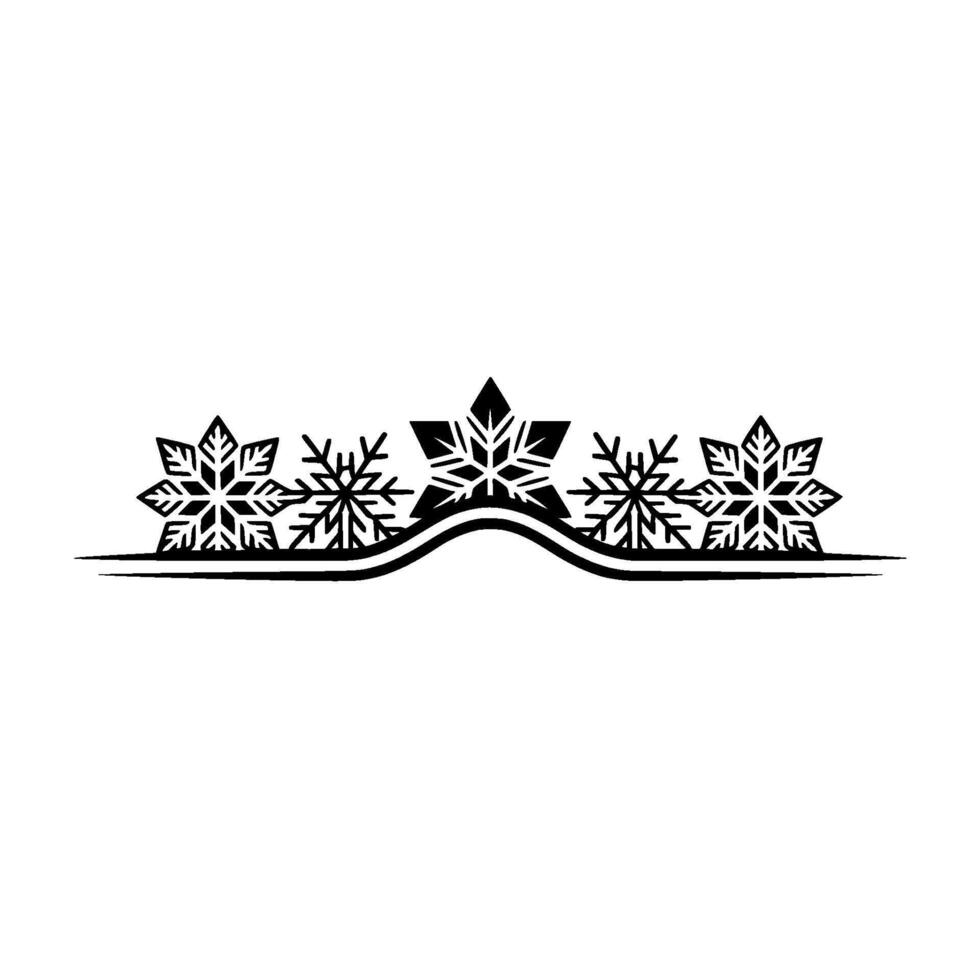 Black Snowflake Border Ornament, Minimalist Christmas vector