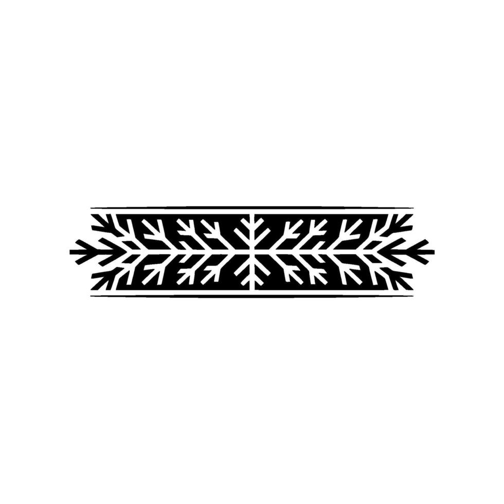 Minimalist Snowflake Border on White, Winter Theme vector