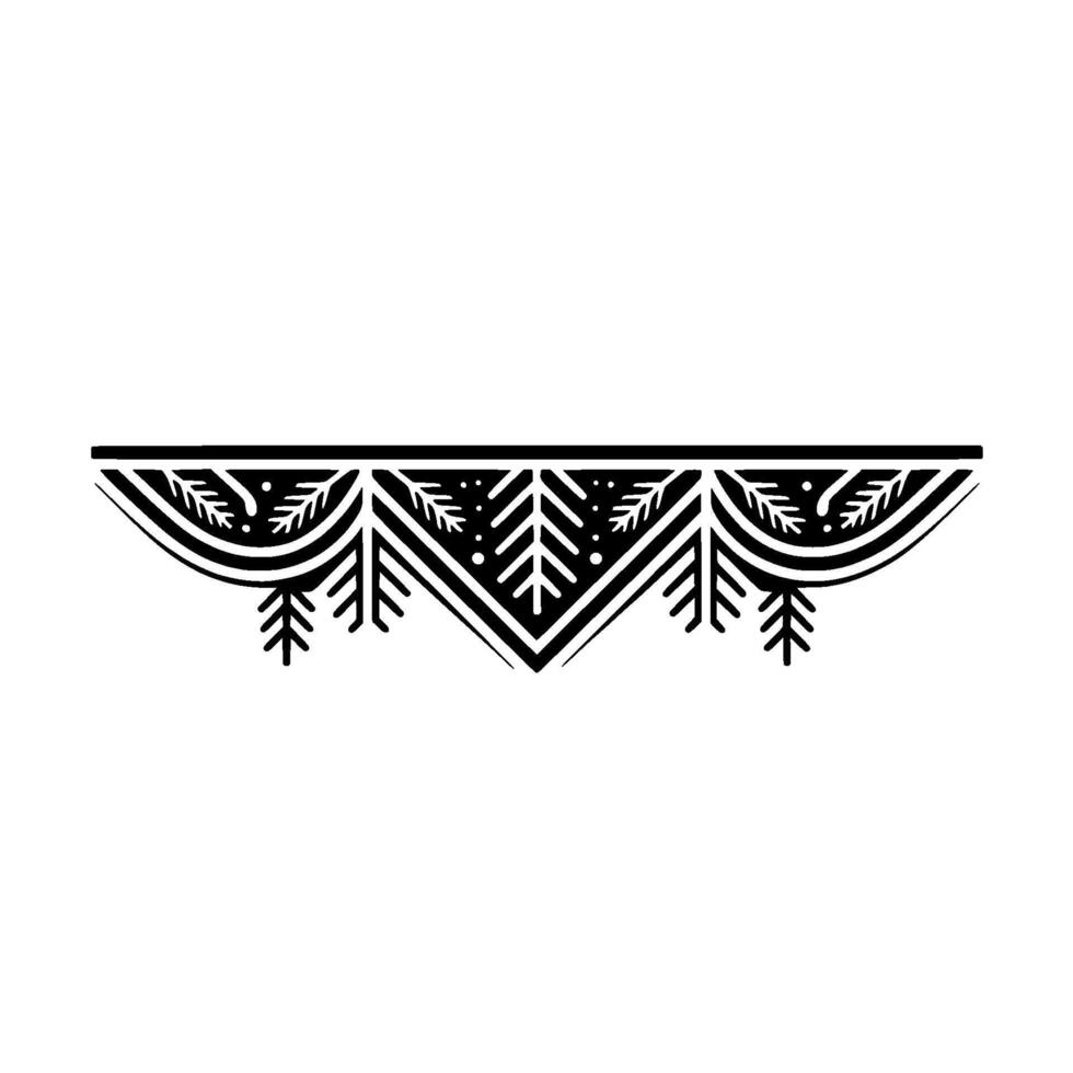Minimalist Geometric Ornamental Border in Black and White vector