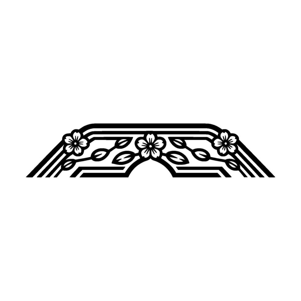 Floral Art Deco Border - Geometric Blossom vector