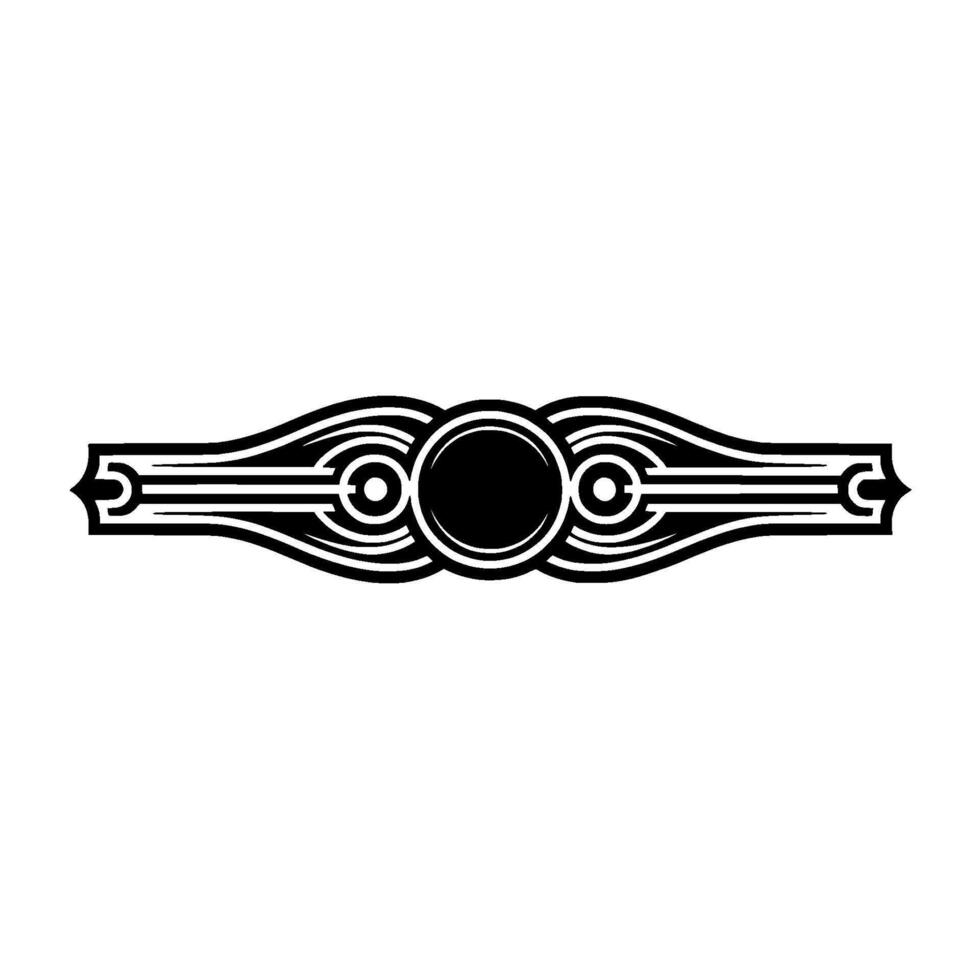 Art Deco Ornament Black Silver, Minimalist Element vector